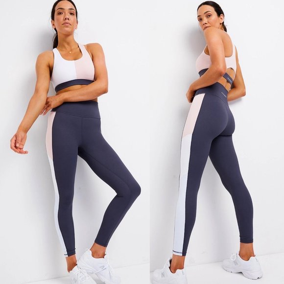 All Fenix Three Stone Pink White Grey Colorblock Sports Bra - Picture 2 of 9